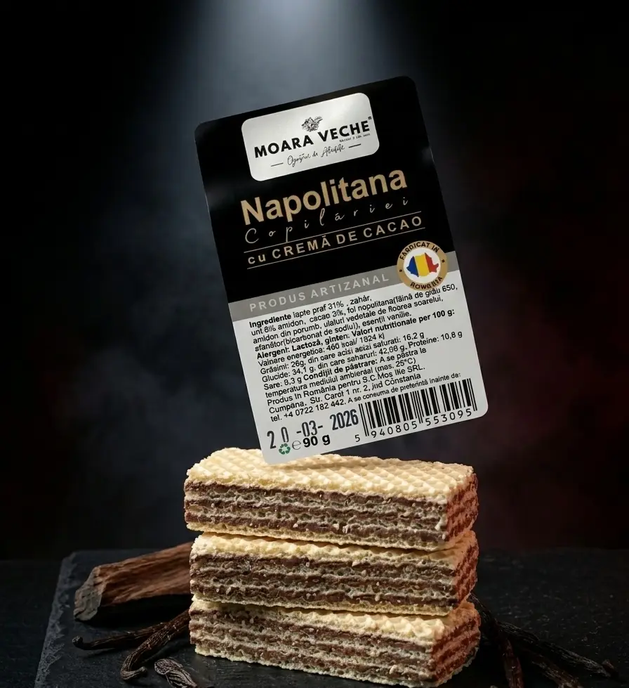 Napolitana copilariei cu crema de cacao